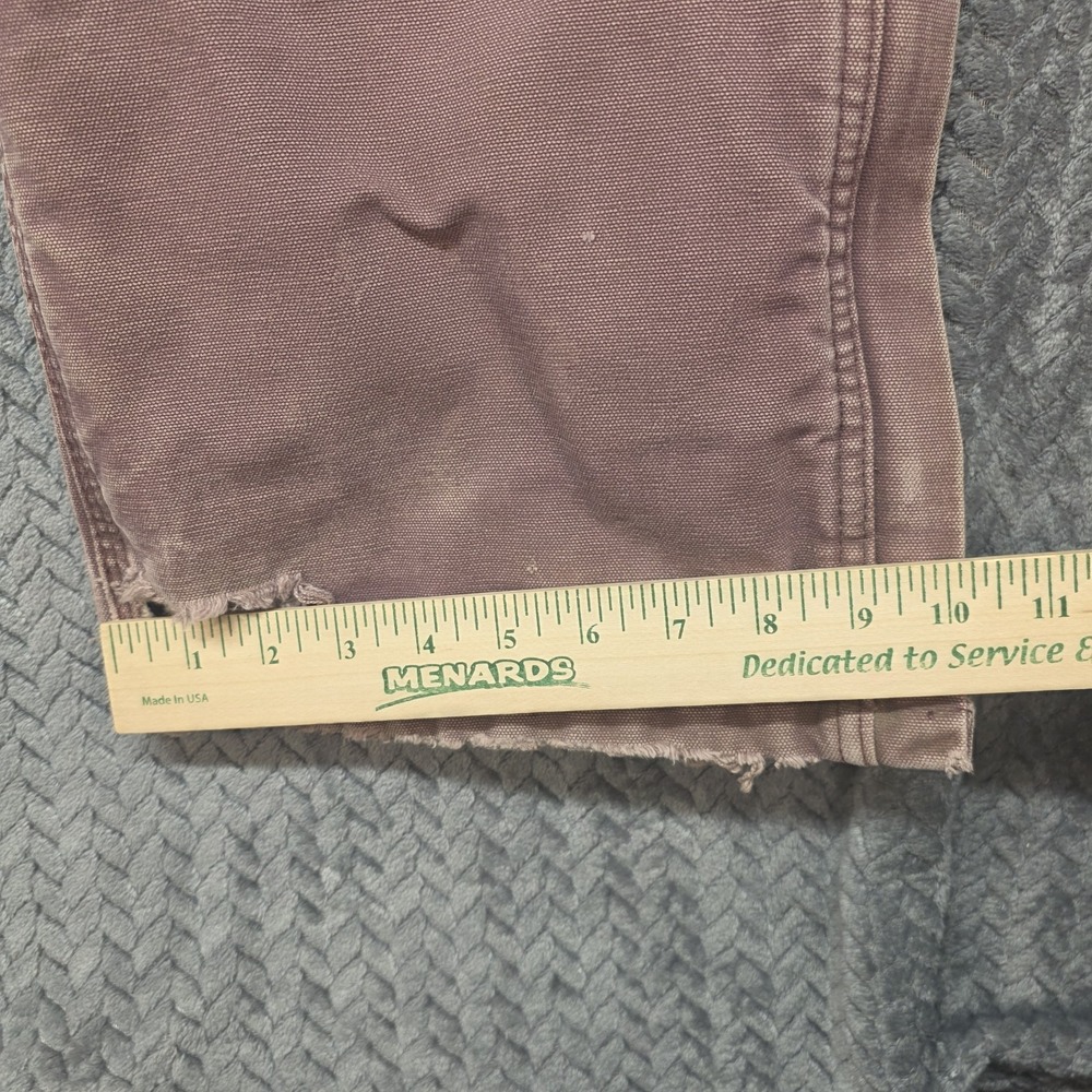 Vintage Carhartt WR027 Women's 6x30 Dark Plum Insulated Bib Overalls Distressed - Picture 15 of 15